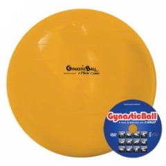 BOLA DE PILATES PARA GINASTICA GYNASTIC BALL 75CM LARANJA COM DVD